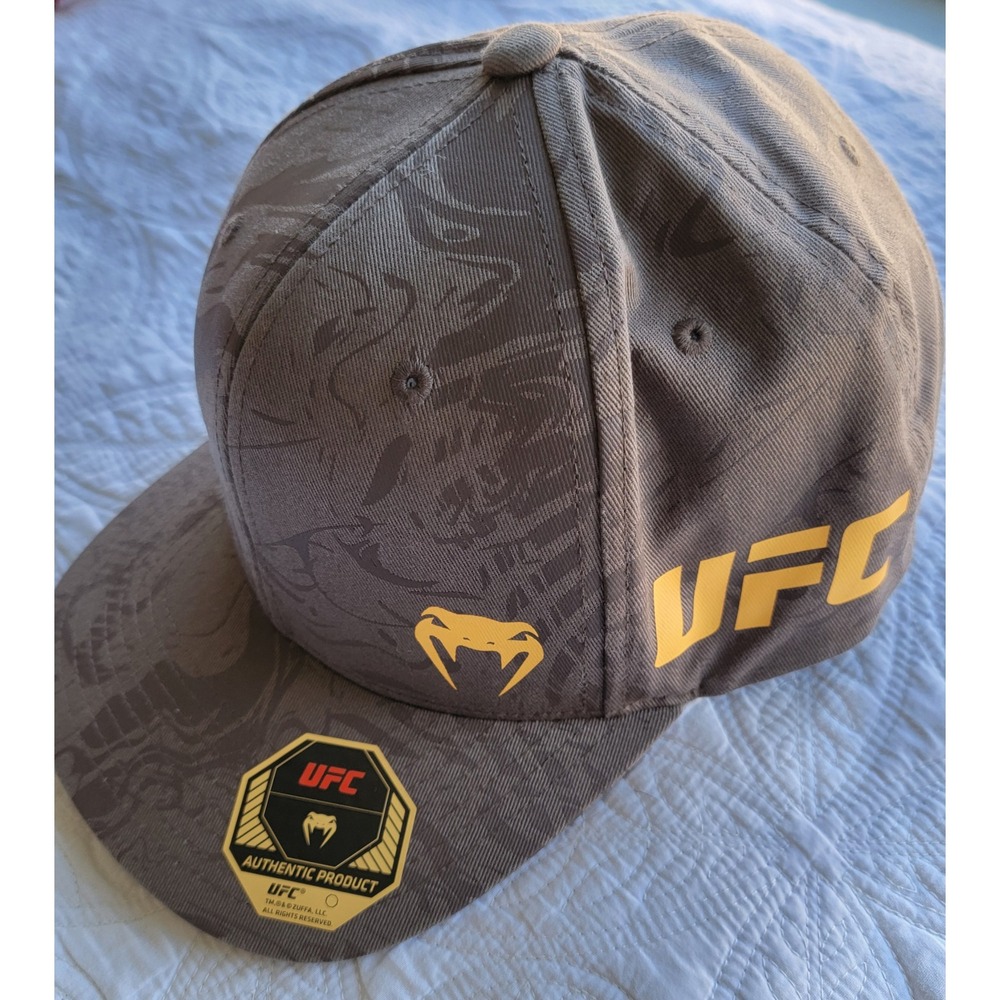 UFC Venum Authentic Fight Week Snapback Hat Brown Sand Graphic MMA Cap Mens